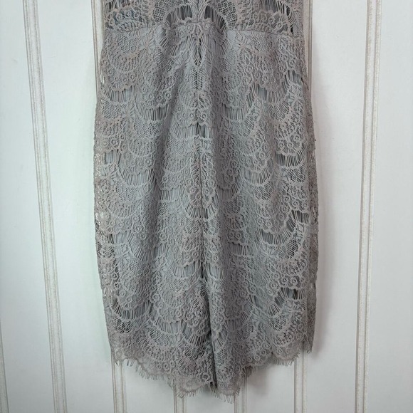 Free People Lace Halter Dress Womens XS Grey Boho Mini Fairy Festival Feminine - Picture 10 of 12
